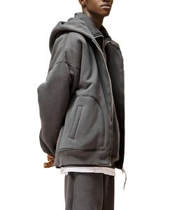 เสื้อฮู้ดแบบซิปเต็มตัวใส่ได้ทั้งชายและหญิงผ้าคอตตอนผ้าฟลีซเป็นมิตรกับสิ่งแวดล้อมเสื้อผ้าแนวสตรีทแวร์ผ้า100% ปักลาย - Product Image 4