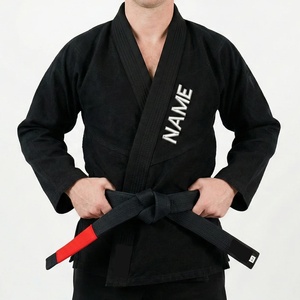 Kimono de Jiu Jitsu Negro para Hombre, Uniforme de BJJ con Impresión por Transferencia de Calor, Nombre Personalizable en la Manga Izquierda, Ropa de Artes Marciales de Algodón Resistente - Product Image 3