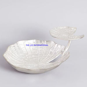 Tazón de tuerca de diseño de hoja de metal antiguo de forma redonda de metal de aluminio que sirve fruta y bocadillos tazón decorativo - Product Image 6