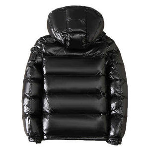 Hombres Shiny Puffer Down Coat Negro y Rojo Invierno Cálido Casual Bubble Chaquetas - Product Image 3
