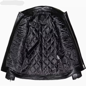 Custom Men's Wholesales 100% <b>Genuine</b> Leather Jacket Customized Classic Casual Men Cowhide High Quality Plus Size Leather Jacket - Product Image 3
