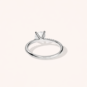 Bague solitaire en or blanc/rose/jaune 9 carats avec diamant de laboratoire taille ronde, certifiée IGI, plaquée rhodium, style luxueux - Product Image 4