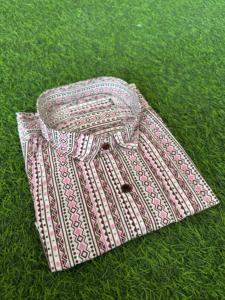 Wholesale Price Men's Hand Print Casual Anti-Wrinkle Party Wear Cotton <b>Shirt</b> Men 100% Cotton Short Sleeve Slim Fit Party <b>Shirt</b> - Product Image 3