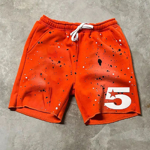 Short de survêtement personnalisé pour hommes, en molleton, éponge française, entrejambe de 5 pouces, 100% coton, short délavé à l'acide pour hommes - Product Image 3