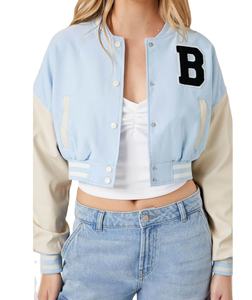 Veste Letterman de haute qualité en laine pour femmes - Product Image 1