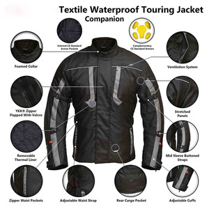 Venta al por mayor textil chaqueta de moto Cordura Racing Biker Riding CE estándar armadura impermeable para todo tipo de clima chaqueta de la motocicleta - Product Image 4