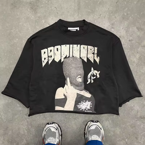 เสื้อยืดวินเทจทรงบ็อกซี่ ตัดสั้น ไหล่ตก คอกลม ลายกราฟิกแบบดิสเทรส ทรงโอเวอร์ไซส์ ผ้าหนา 300 กรัม รุ่น 2026 - Product Image 2