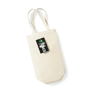 Sac à bouteille en coton équitable, gadgets promotionnels durables pour boissons - Product Image 2