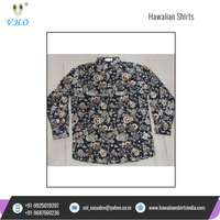 Kemeja Hawaii Floral Custom Poplin 100% Poliester Bernapas Anti-Kerut Lengan Panjang Slim Fit Kancing Depan dengan Harga Terjangkau