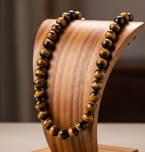 Acheter Collier œil de tigre femmes 18 pouces noué à la main tibétain argent serrure 14K plaqué or cadeau chrétien à la mode perles Design de mode - Product Image 6