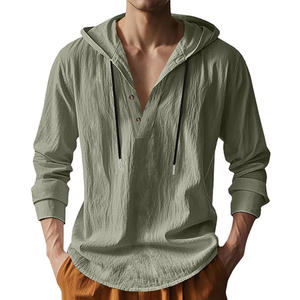 Men's Hoodie <b>Long</b> Sleeve Button <b>Shirt</b> Casual Hawaiian <b>Beach</b> Yoga Sweatshirt - Product Image 3