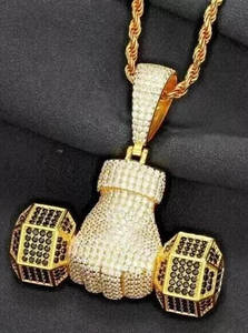 Pendentif en argent sterling 925 avec diamant noir et diamant blanc Moissanite - Product Image 2