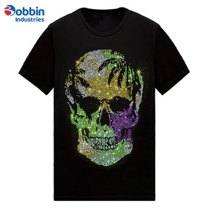 Mới đến biểu tượng tùy chỉnh màu sắc kim cương quá khổ thời trang dạo phố cotton t Áo sơ mi người đàn ông quần Áo Tee Áo sơ mi Rhinestone chuyển T-Shirt - Product Image 6