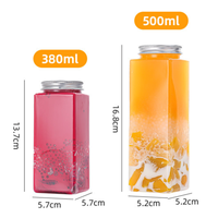 Botella de bebida de plástico rectangular y cuadrada de PET con varios tamaños con tapa de aluminio con agujero de paja Fábrica de Vietnam