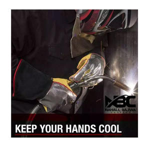 Gants de sécurité en cuir de vache fendu résistants au feu avec logo personnalisé Gants de travail de soudage à la main pour soudeurs - Product Image 2