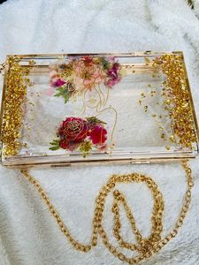 คลัทช์เรซิ่นเป็นมิตรกับสิ่งแวดล้อมทำด้วยมือกระเป๋าดีไซน์เนอร์ที่ไม่ซ้ำใครหรูหรา - Product Image 6