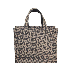 Bolsa de compras de arpillera de yute teñida impresa biodegradable y personalizada ecológica con mango automático - Product Image 4