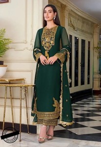 Vestido de Fiesta Salwar Kameez de Chifón de 3 Piezas para Mujer, Estilo Indio-Pakistaní, de Secado Rápido y Ligero, de la Mejor Calidad, con el Último Diseño para Bodas - Product Image 2