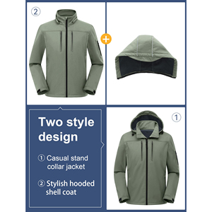 Chaquetas Softshell Personalizadas para Hombre, Doble Capa, Microelásticas, 100% Poliéster, Impermeables, con Logotipo Bordado, Cortavientos - Product Image 4