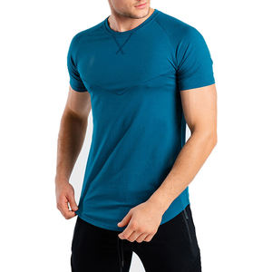 New Arrival Men's Gym <b>T</b>-Shirt O-Neck <b>Blue</b> 100% Cotton High Quality Knitted Fabric OEM Custom Manufacturer's Design - Product Image 1