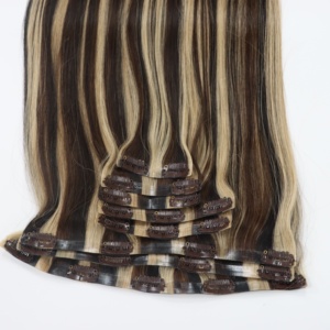 APOGROUP Extensions de cheveux humains à clipser sans couture, 100% vierges vietnamiennes Remy, naturelles, double épaisseur, vente en gros d'usine, meilleur prix, 10 pouces - Product Image 5