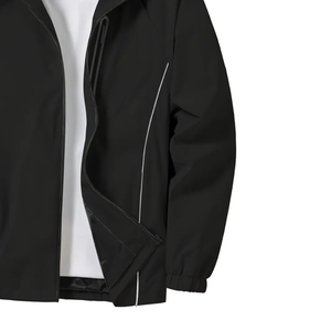 Chaqueta Safari ajustada para hombre, Jersey informal de manga larga, Sudadera con capucha, bolsillo de canguro, tejido elástico para ocio al aire libre - Product Image 4