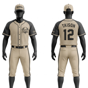 Uniforme de softball en polyester premium 180 GSM, design à panneaux avec bordure dorée, logo brodé personnalisé - Product Image 3