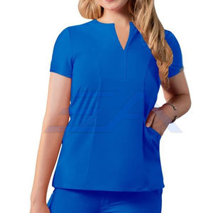เสื้อสครับทางการแพทย์ของผู้หญิงสีทึบน้ำหนักเบาเสื้อสครับ - Product Image 3