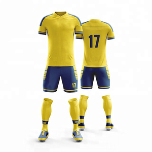 Kit de uniforme de fútbol naranja y amarillo, diseño personalizado, alta calidad, transpirable y cómodo, logotipo y tamaño - Product Image 5