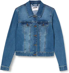 Giacca di jeans blu personalizzata cappotti da donna giacche di jeans Rips fori camicie di jeans abbigliamento all'ingrosso per le femmine