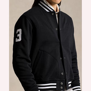 Chaqueta universitaria personalizada para hombre, chaqueta con letras de béisbol al por mayor para hombre, chaqueta bomber universitaria con mangas de cuero y mezcla de lana - Product Image 3