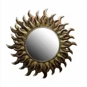 Espejo de pared hecho a mano, marco de Metal, decoración de lujo para el hogar, espejo decorativo para colgar en la pared para sala de estar y dormitorio - Product Image 1