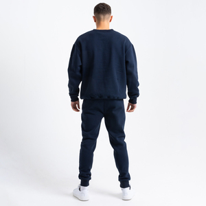 ผู้ชาย Sweatsuit ชุดเสื้อสเวตเตอร์สีทึบและ Sweatsuit กางเกงขายาวชุดสูทเหงื่อสองชิ้น - Product Image 5