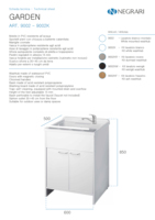 Lavabo rectangulaire brillant Negrari Italie certifié CE, aspect pierre, en PVC+PP, noir/blanc, pour intérieur/extérieur, écologique et moderne