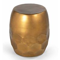 Tabouret Tambour d'Extérieur en Acier Inoxydable Art Déco de Luxe, Finition Martelée, Motif Scénique, pour Utilisation comme Vase de Table, Baptême, Artisanat MS