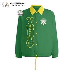 Veste coupe-vent Chi Eta Phi Sorority avec logo personnalisé, veste de printemps, design ample, veste de coach unie, design boutonné, veste en polyester - Product Image 4