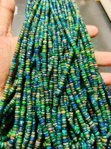 Perles de pierre rondelle d'opale noire naturelle éthiopienne 3-5mm bijoux à facettes fumés pour tenues de luxe - Product Image 2