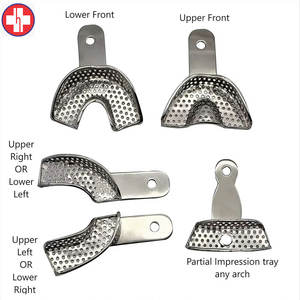 Juego de bandejas de impresión dental lisas de 9 cucharas de impresión de alta calidad de acero inoxidable - Product Image 6