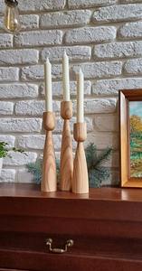 Support à bougie en bois décoratif pour les intérieurs modernes et traditionnels, élégant porte-bougie en bois pour le salon, table - Product Image 3