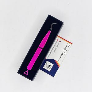 Pince à épiler Somofy Enterprises, design incurvé en forme de cœur, fabrication artisanale, précision, acier inoxydable durable, longueur 10 mm, pince à épiler pour cils - Product Image 5