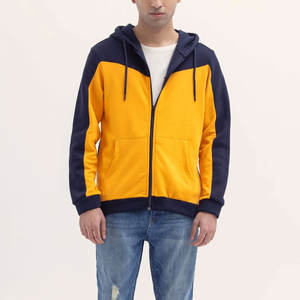 100% haute qualité couleur personnalisée hommes sweat à capuche zippé couleur unie et motif hommes sweat à capuche zippé - Product Image 3