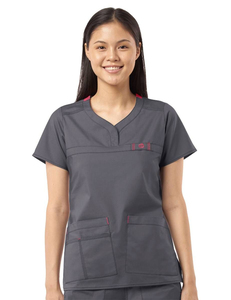 Meilleur design 2025 femmes solide grande manches courtes infirmières soins de santé vêtements de travail uniformes d'hôpital tuniques 2023 hôpital porte - Product Image 3