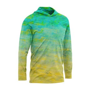 Sudadera con Capucha de Manga Larga para Hombre, Color Degradado, Secado Rápido, UPF 50, para Pesca y Actividades al Aire Libre, Estampada, de Poliéster - Product Image 1