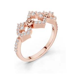 Bague Halo Nœud en Diamant de Laboratoire 0,362 CT pour Femme, Clarté VVS-VS EF, Or 18KT, 14KT, 10KT et Argent 925, Rose, Jaune, Blanc - Product Image 4