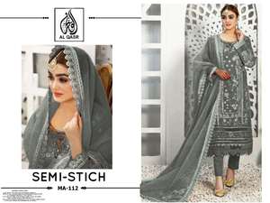 Hermoso vestido Color increíble Alto en demanda Heavy Fox Georgette Salwar Suit & Dupatta con bordado Trabajo a mano Whoman Fashion - Product Image 3