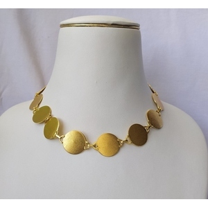 Handmade Brass <b>Necklaces</b> with Gold Plating Minimalist Geometric Link Chain Design <b>Statement</b> <b>Necklace</b> for Unisex Everyday Wear - Product Image 1