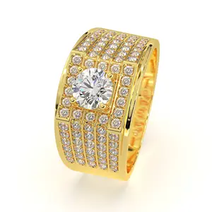 Direct Sales Factory Manufacturer 10K Gold Ring Mens Designer Jewelry Cubic Zirconia Stone Customized Service