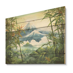 Japón volcán encanto bambú madera pared arte Natural Pino madera bambú y madera artesanías - Product Image 4