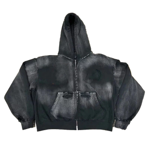 เสื้อฮู้ดขนแกะสไตล์ฝรั่งเศสแบบโบราณมีซิป500gsm แบบกำหนดเอง - Product Image 3