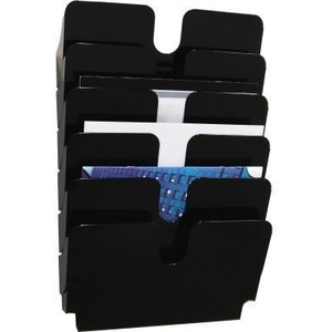 Portadocumentos Flexible y Duradero Flexiplus para 6 Cartas, 34 x 75 x 10 cm, DIN A4, Poliestireno, 6 Compartimentos, Negro - Product Image 1